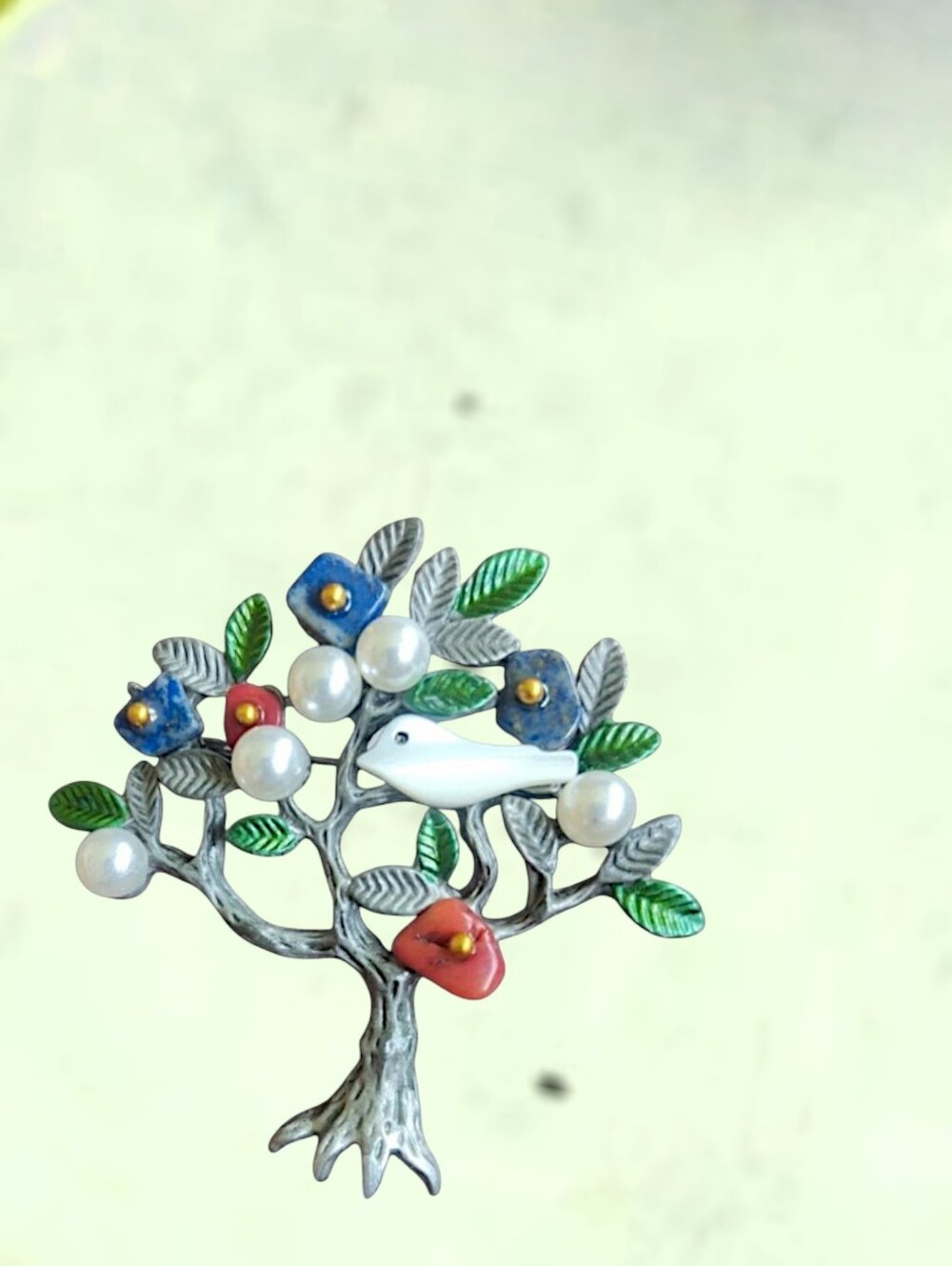 Decorative Bird Tree Brooch